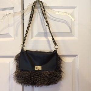 Paradox Faux Fur Handbag with Chain Handle